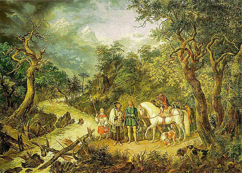 unknow artist Rudolf von Habsburg und der Priester oil painting image